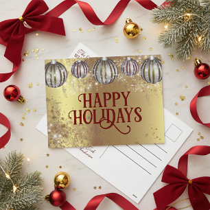 Cartes Pour Fêtes Annuelles Festive Gold Noël Baubles Joyeuses Fêtes