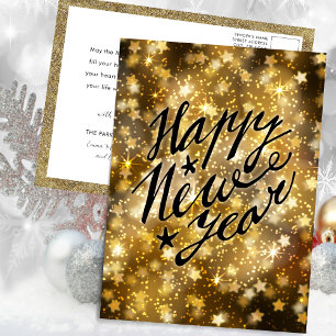 Cartes Pour Fêtes Annuelles Festive Gold Sparkling Star Bonne année