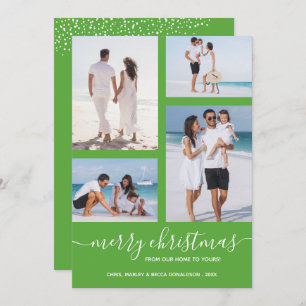 Cartes Pour Fêtes Annuelles Festive Green Multi Photo Noël