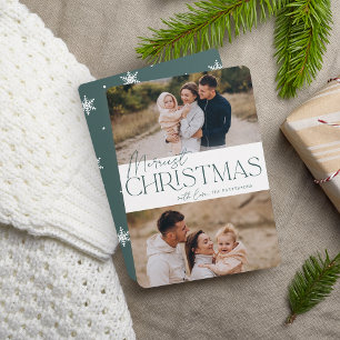 Cartes Pour Fêtes Annuelles Festive Greeting Merry Christmas Two Photo