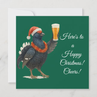Cartes Pour Fêtes Annuelles Festive Grouse with Santa Hat Christmas card