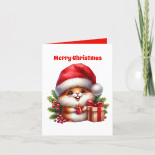 Cartes Pour Fêtes Annuelles Festive Hamster Joyeux Noël