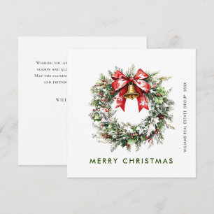 Cartes Pour Fêtes Annuelles Festive Holly Berry Pine Wreath Corporate