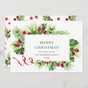 Cartes Pour Fêtes Annuelles Festive Holly Berry voeux de Noël