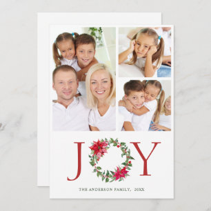 Cartes Pour Fêtes Annuelles Festive Holly Wreath Noël Salutation 3 PHOTO