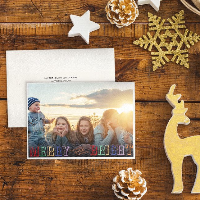 Cartes Pour Fêtes Annuelles Festive Joyeux et lumineux Noël Photo Holiday (Créateur téléchargé)