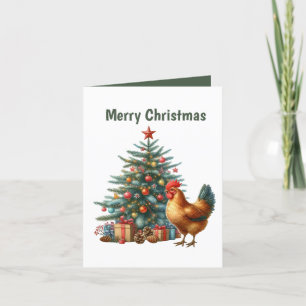 Cartes Pour Fêtes Annuelles Festive Joyeux poulet de Noël personnalisable