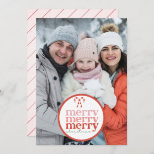 Cartes Pour Fêtes Annuelles Festive Joyeux Sucre de canne de Noël Rouge Green