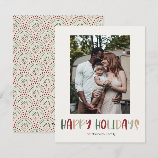 Cartes Pour Fêtes Annuelles Festive Joyeux Vacances Vertical Photo unique (Devant / Derrière)