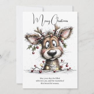 Cartes Pour Fêtes Annuelles Festive Little Reindeer