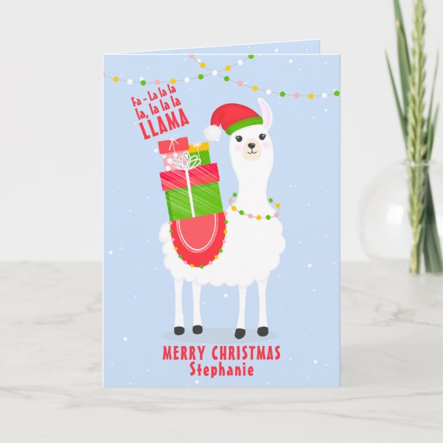 Cartes Pour Fêtes Annuelles Festive Llama Christmas (Devant)