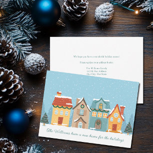 Cartes Pour Fêtes Annuelles Festive Maison de Noël Nouveau domicile Adresse Dé