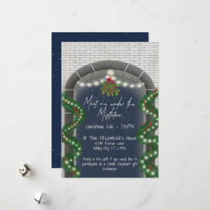 Cartes Pour Fêtes Annuelles Festive Me Rencontre Sous Le Mistletoe Christmas