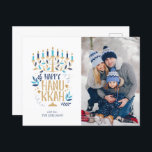 Cartes Pour Fêtes Annuelles Festive Menorah Happy Hanoukka<br><div class="desc">Festive Menorah Happy Hanoukka Photo Holiday design.</div>