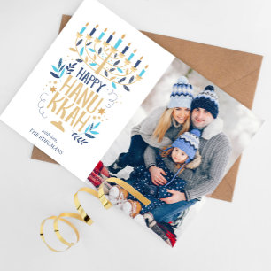 Cartes Pour Fêtes Annuelles Festive Menorah Happy Hanoukka Photo