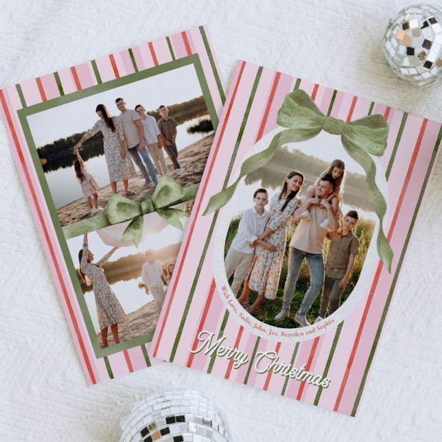 Cartes Pour Fêtes Annuelles Festive Merry Christmas Family Photo Holiday Card (Créateur téléchargé)