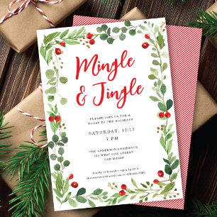 Cartes Pour Fêtes Annuelles Festive Mingle & Jingle Botanique Noël