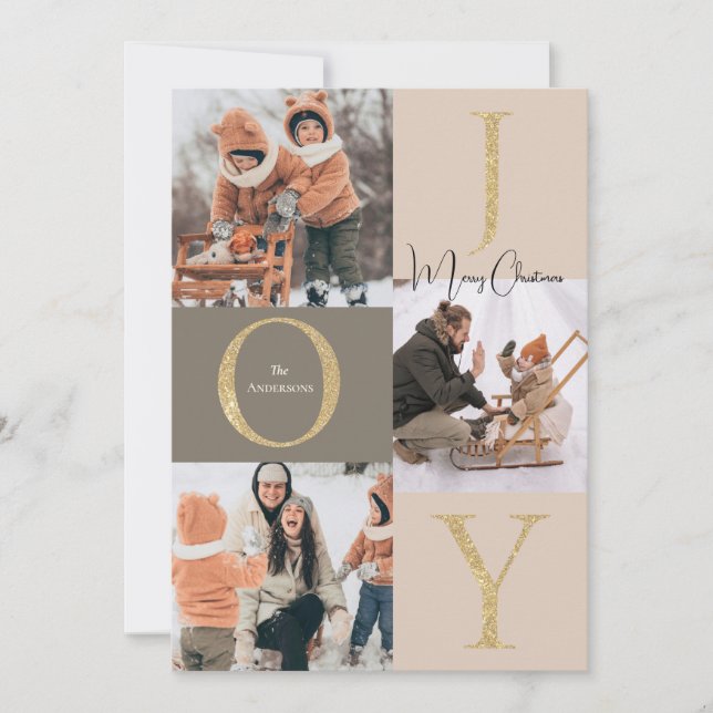 Cartes Pour Fêtes Annuelles Festive moderne collage photo Noël (Devant)