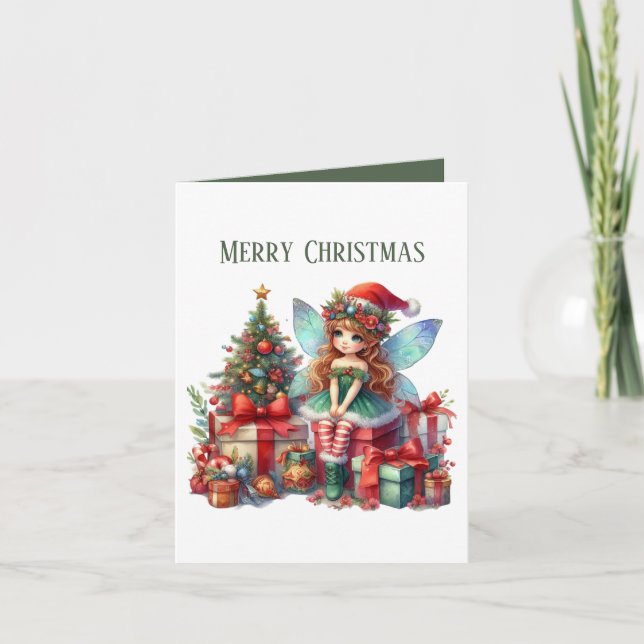 Cartes Pour Fêtes Annuelles Festive Noël ajouter le texte Fairy (Devant)