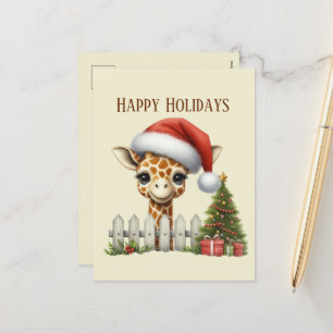 Cartes Pour Fêtes Annuelles Festive Noël ajouter message girafe