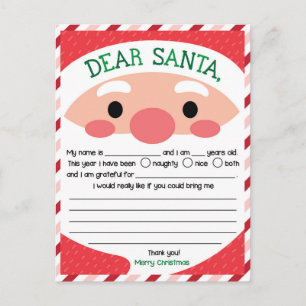 Cartes Pour Fêtes Annuelles Festive Noël cher Père Noël lettre