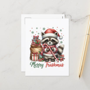 Cartes Pour Fêtes Annuelles Festive Noël Holiday ajouter message raccoon
