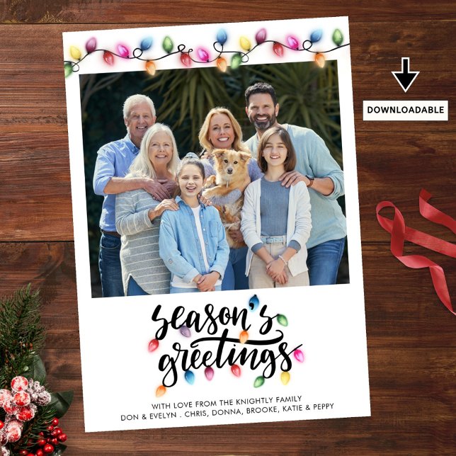 Cartes Pour Fêtes Annuelles Festive Noël Lumières Joyeuses Fêtes Photo (Créateur téléchargé)