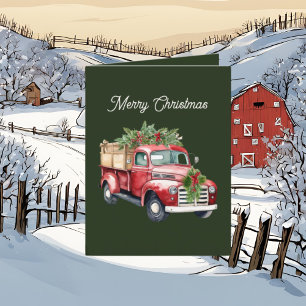 Cartes Pour Fêtes Annuelles Festive Noël Pays camion ajouter le message