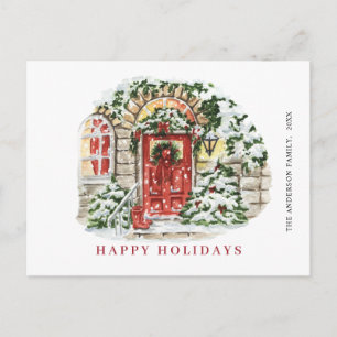 Cartes Pour Fêtes Annuelles Festive Pays Noël Maison de voeux