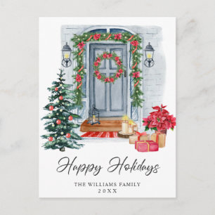 Cartes Pour Fêtes Annuelles Festive Pays Noël Maison de voeux
