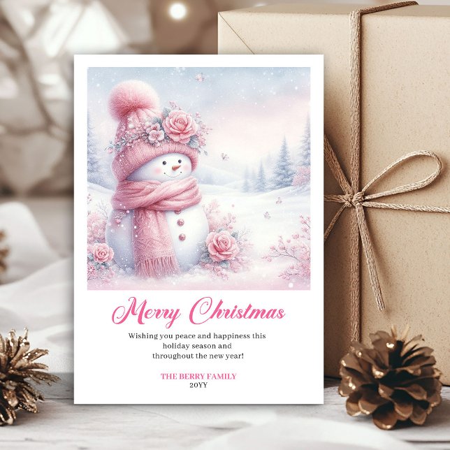 Cartes Pour Fêtes Annuelles Festive Pinkmas Download Winter Scene Christmas  (Festive Pinkmas Download Winter Scene Christmas Greeting Card

)