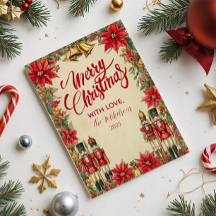 Cartes Pour Fêtes Annuelles Festive Poinsettia Bells Holiday