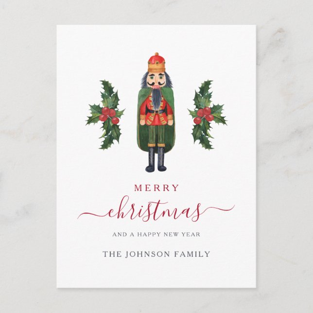 Cartes Pour Fêtes Annuelles Festive Red Nutcracker Joyeux Noël (Devant)