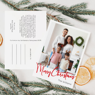 Cartes Pour Fêtes Annuelles Festive Red Script Joyeux Noël photo verticale