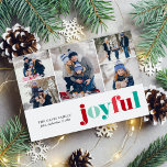 Cartes Pour Fêtes Annuelles Festive Rouge et Vert "Joyeux" Galerie de 5 Photos<br><div class="desc">Faites vos voeux de vacances inoubliables avec notre Festive Red and Green Joyful Gallery Christmas Card! Cette carte personnalisable vous permet d'ajouter 5 de vos photos préférées,  créant une touche vraiment personnelle. Répandez de la joie cette saison et envoyez vos souhaits chaleureux dans le style.</div>