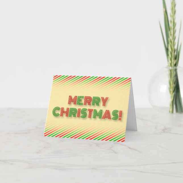 Cartes Pour Fêtes Annuelles Festive Rouge et Vert "MERCI NOËL !" (Devant)