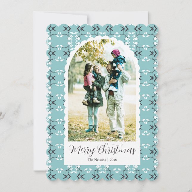 Cartes Pour Fêtes Annuelles Festive Royal Botanical Robin's Egg Blue (Devant)