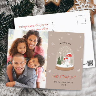 Cartes Pour Fêtes Annuelles Festive Snowglobe Photo Noël Joie