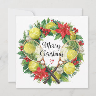 Cartes Pour Fêtes Annuelles Festive Tennis Wreath pour Noël