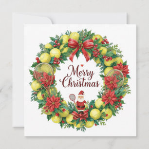 Cartes Pour Fêtes Annuelles Festive Tennis Wreath pour Noël