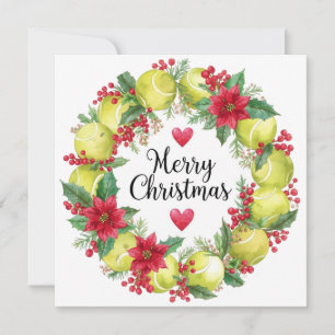 Cartes Pour Fêtes Annuelles Festive Tennis Wreath pour Noël