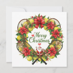 Cartes Pour Fêtes Annuelles Festive Tennis Wreath pour Noël