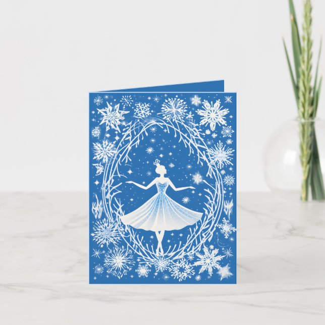 Cartes Pour Fêtes Annuelles Festive Winter Ballet ajouter un message (Devant)