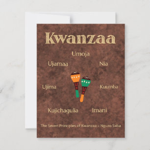 Cartes Pour Fêtes Annuelles Fête afrocentrique panafricaine de Kwanzaa