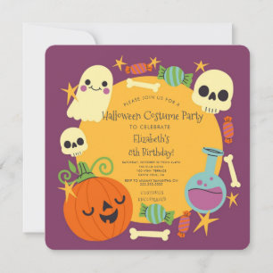 Cartes Pour Fêtes Annuelles Fête Anniversaire de enfant du costume d'Halloween