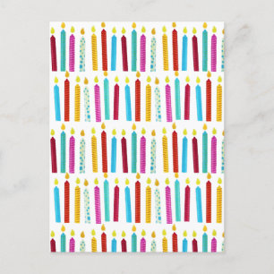 Cartes Pour Fêtes Annuelles Fête aux bougies colorées vintages