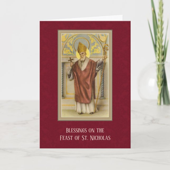 Cartes Pour Fêtes Annuelles Fête catholique Saint-Nicolas Fête religieuse (Devant)