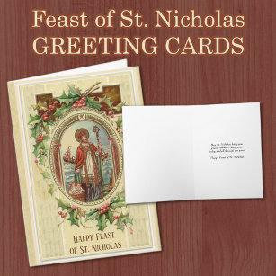 Cartes Pour Fêtes Annuelles Fête catholique Saint-Nicolas Fête religieuse
