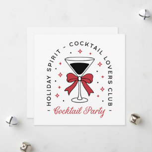 Cartes Pour Fêtes Annuelles Fête Cocktail party esthétique nœud coquette