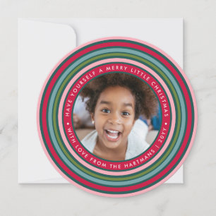 Cartes Pour Fêtes Annuelles Fête colorée   Deux photos   Rose